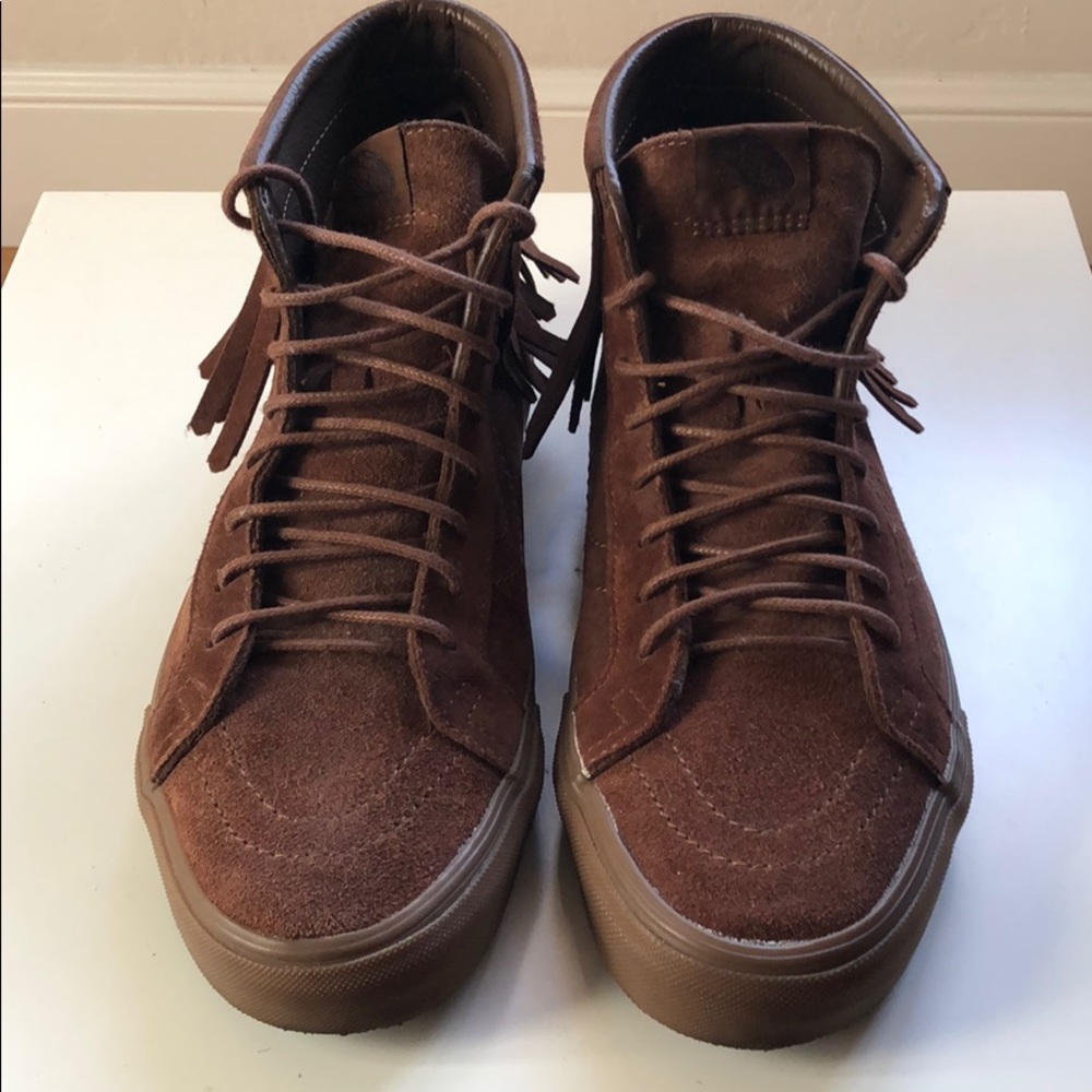 Vans Brown Leather Hightop w/ Fringe